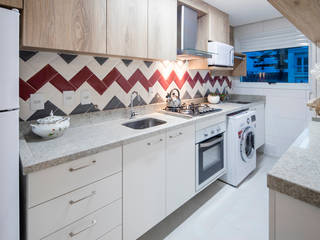Projeto RC | Blanc, Paula De Zorzi | Design + Interiores Paula De Zorzi | Design + Interiores Small kitchens