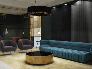 Villa 11, Deev Design Deev Design Moderne Wohnzimmer Silber/Gold
