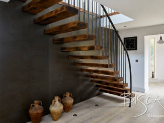 7411 - Flamed Character Oak, Bisca Staircases Bisca Staircases Stairs Iron/Steel