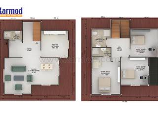 Усадьба Розовая - 147 м2, KARMOD PREFABRICATED TECHNOLOGIES KARMOD PREFABRICATED TECHNOLOGIES