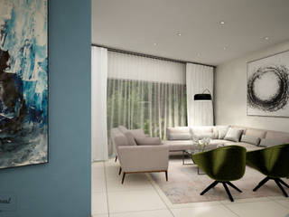 Casa Contemporanea en Guadalajara, Citlali Villarreal Interiorismo & Diseño Citlali Villarreal Interiorismo & Diseño Modern Living Room