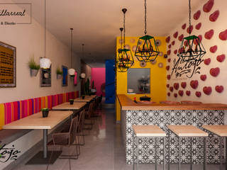 Restaurante Mexicano en Lagos de Moreno, Citlali Villarreal Interiorismo & Diseño Citlali Villarreal Interiorismo & Diseño Gastronomi Gaya Kolonial
