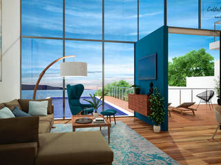 Casa frente al Lago de Chapala, Citlali Villarreal Interiorismo & Diseño Citlali Villarreal Interiorismo & Diseño Living room