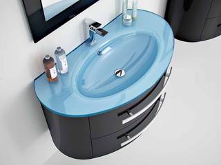 Mobile Arredo Bagno moderno sospeso in 20 colori, Bagno Italia Bagno Italia Ванна кімната Скло