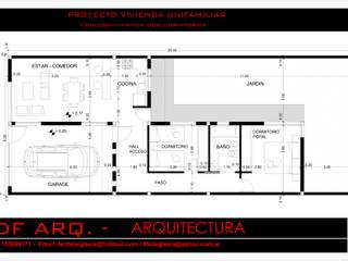Tipologia vivienda unifamiliar de dos dormitorios., DF ARQ DF ARQ Single family home Reinforced concrete