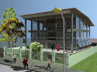 Casa de vidro2 _Cidade, DESIGN CENTER ARQUITETURA-ESCRITÓRIO VIRTUAL DE PROFISSIONAL LIBERAL DESIGN CENTER ARQUITETURA-ESCRITÓRIO VIRTUAL DE PROFISSIONAL LIBERAL Casas unifamiliares
