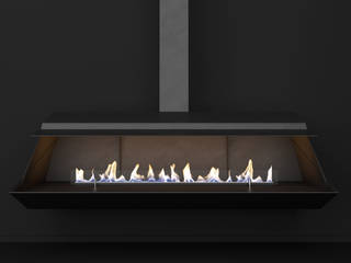 Bellic — Flow Collection , Shelter ® Fireplace Design Shelter ® Fireplace Design モダンデザインの リビング 鉄/鋼