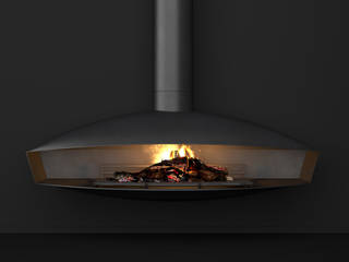 Kim - Flow Collection, Shelter ® Fireplace Design Shelter ® Fireplace Design Salones de estilo moderno Hierro/Acero Negro