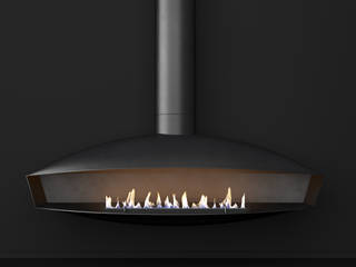 Kim - Flow Collection, Shelter ® Fireplace Design Shelter ® Fireplace Design Nowoczesny salon
