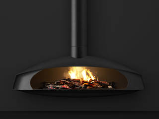 Una — Flow Collection , Shelter ® Fireplace Design Shelter ® Fireplace Design モダンデザインの リビング