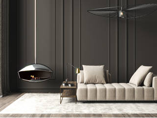Major Tom — Flow Collection , Shelter ® Fireplace Design Shelter ® Fireplace Design Nowoczesny salon