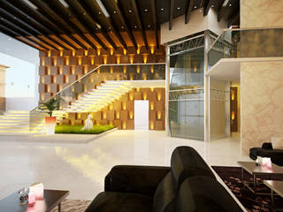 Dexl projects, Dexl architect and interior Dexl architect and interior Modern corridor, hallway & stairs