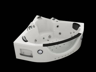Vasca idromassaggio angolare bianca o nera 152x152 nuovo modello, Bagno Italia Bagno Italia Ванна кімната Дерево-пластичний композит