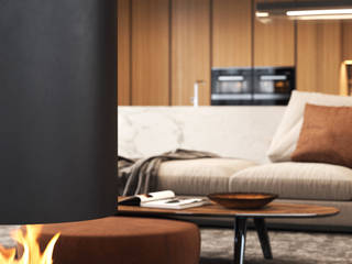 ​Under Plate — Settled Collection, Shelter ® Fireplace Design Shelter ® Fireplace Design Livings de estilo moderno