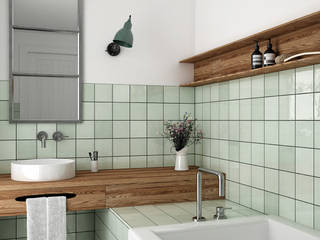 Village, Equipe Ceramicas Equipe Ceramicas Mediterranean style bathrooms Tiles Green