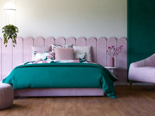 zielono - różowa sypialnia / colortrend 2019, LazyPanda Studio LazyPanda Studio