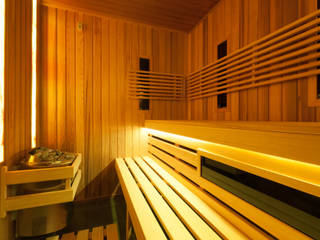 Sauna z cedru kanadyjskiego i kwarcowymi promiennikami infrared, Safin Safin Modern bathroom Wood