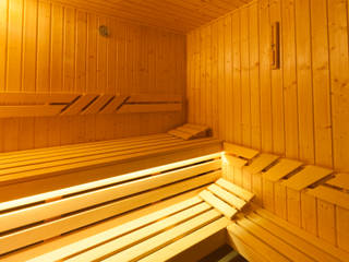 Sauna fińska ze świerku skandynawskiego i osiki białej, Safin Safin Modern Bathroom