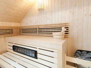 Sauna fińska ze świerku skandynawskiego, Safin Safin Phòng tắm phong cách hiện đại