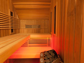 Sauna narożna z cedru kanadyjskiego i przeszkleniem, Safin Safin Spa phong cách hiện đại