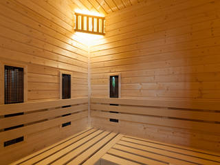 Zewnętrzna sauna ze świerku skandynawskiego, Safin Safin Сад