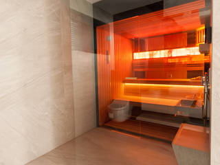 Sauna z cedru kanadyjskiego , Safin Safin Baños de estilo moderno