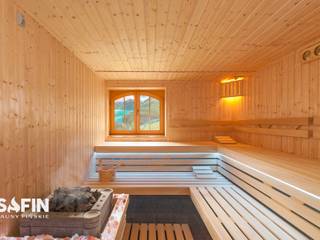 Sauna ze świerku skandynawskiego, Safin Safin Spa phong cách hiện đại