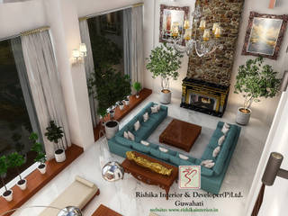 Residence in Shillong, Rishika Interior & Developer (p) Ltd. Rishika Interior & Developer (p) Ltd. غرفة المعيشة