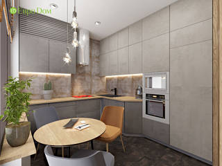 Дизайн однокомнатной квартиры 40 кв. м в современном стиле, ЕвроДом ЕвроДом مطبخ