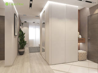 Дизайн двухкомантной квартиры 57 кв. м в современном стиле, ЕвроДом ЕвроДом ミニマルスタイルの 玄関&廊下&階段