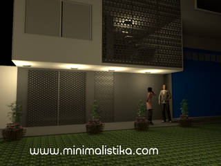 Diseño de Fachada Minimalista Edificio SMP, Minimalistika.com Minimalistika.com 二世帯住宅 金属 灰色