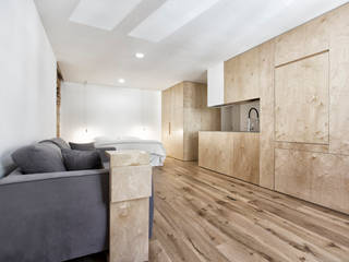 Sant’erasmo's flat, ManGa architects ManGa architects Camera da letto piccola Legno Effetto legno