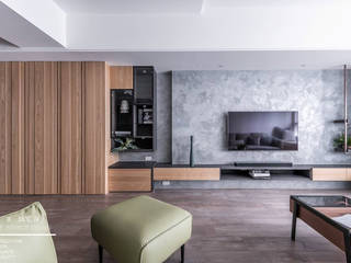 百玥空間設計 ─ 36℃ 灰, 百玥空間設計 百玥空間設計 Modern living room Reinforced concrete