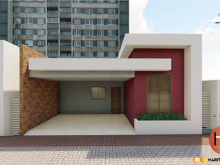 Condomínio 01, Habitus Arquitetura Habitus Arquitetura Terrace house Concrete Red