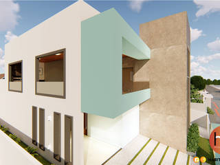 Casa 05, Habitus Arquitetura Habitus Arquitetura Eengezinswoning Beton Blauw