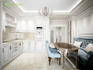 Дизайн 3-комнатной квартиры 90 кв. м в стиле неоклассика, ЕвроДом ЕвроДом Nhà bếp phong cách kinh điển