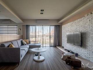 櫻花青河, FEELING室內設計 FEELING室內設計 Scandinavian style living room