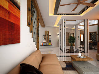 Interior designers in Kochi, Kerala , Monnaie Architects & Interiors Monnaie Architects & Interiors クラシックデザインの リビング