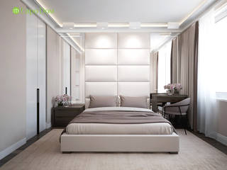 Дизайн трехкомнатной квартиры 85 кв. м в современном стиле. Фото проекта, ЕвроДом ЕвроДом Modern style bedroom
