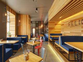 FELICITA' city cafe, YUDIN Design YUDIN Design Minimalist office buildings