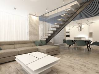 Гостиная, Студия Aрхитектуры и Дизайна "Aleksey Marinin" Студия Aрхитектуры и Дизайна 'Aleksey Marinin' Minimalist living room