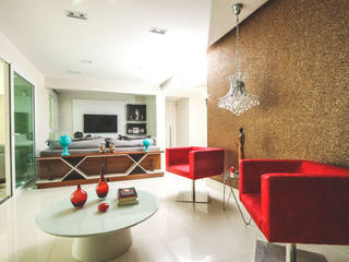 Apt. Rio Vermelho, Myrtes Henrique Arquitetura Personalizada Myrtes Henrique Arquitetura Personalizada ห้องนั่งเล่น