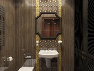 Дизайн трехкомнатной квартиры 122 кв. м в английском стиле, ЕвроДом ЕвроДом クラシックスタイルの お風呂・バスルーム