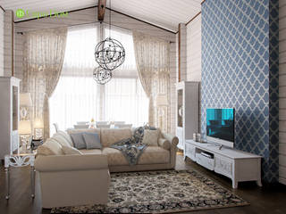 Дизайн коттеджа 100 кв. м в классическом стиле, ЕвроДом ЕвроДом Living room