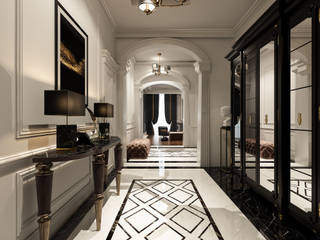 LUXURY MASION, DECOFEMME İÇ MİMARLIK DECOFEMME İÇ MİMARLIK Classic style corridor, hallway and stairs Marble