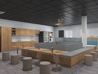 Designing of an Institution interiors in contemporary style , Rhythm And Emphasis Design Studio Rhythm And Emphasis Design Studio Modern dining room