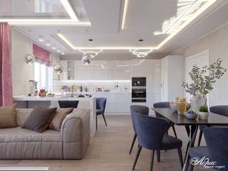 Дизайн интерьера частного дома (ул. Белинского), Дизайн-студия "Абрис" Дизайн-студия 'Абрис' Кухня в стиле минимализм