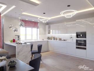 Дизайн интерьера частного дома (ул. Белинского), Дизайн-студия "Абрис" Дизайн-студия 'Абрис' Кухня в стиле минимализм