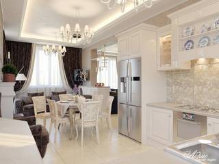Дизайн интерьера дома в КП Екатериновка, Дизайн-студия "Абрис" Дизайн-студия 'Абрис' Classic style dining room