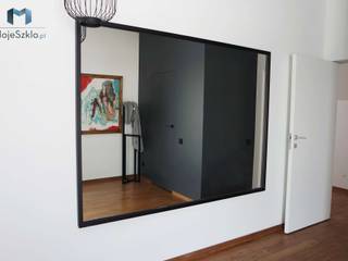 Lustro w czarnej ramie, Moje Szkło Moje Szkło Industrial style bedroom Glass